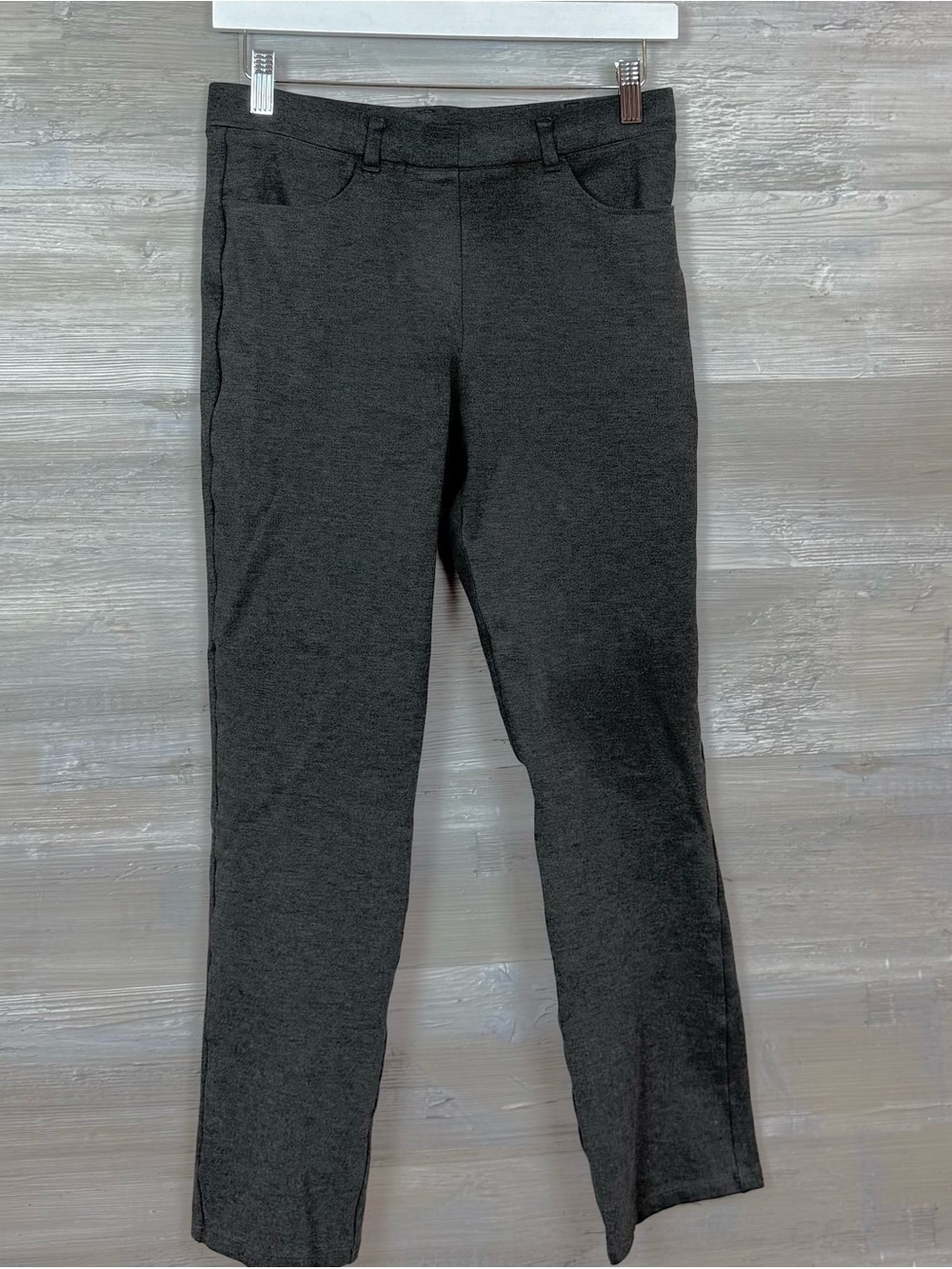 Quince Ultra-Stretch Ponte Straight Leg 4-Pocket Pant Charcoal Gray S Petite - Picture 8 of 8